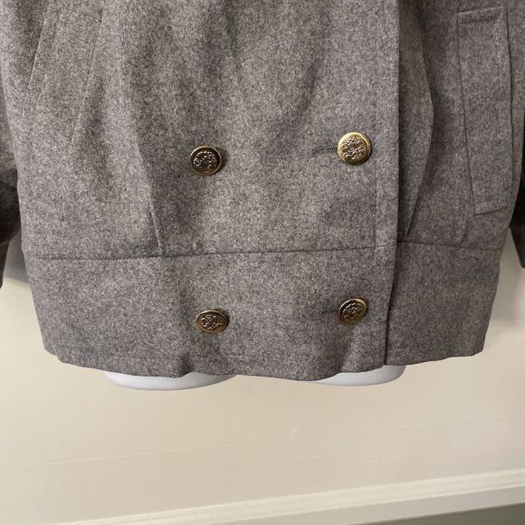 PRINGLE of SCOTLAND Vintage Gray Wool Cashmere Blend Jacket Womens Size 6 - Picture 3 of 8